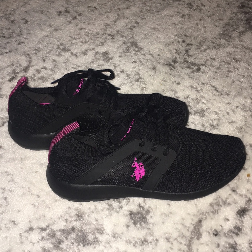 Black and Pink Polo Sneakers